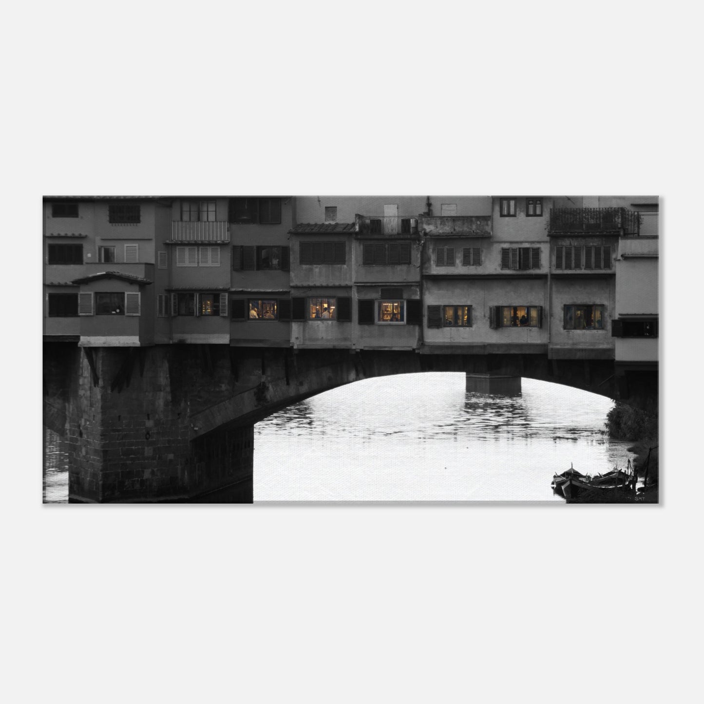 Ponte Vecchio Lights Canvas Print 16x32