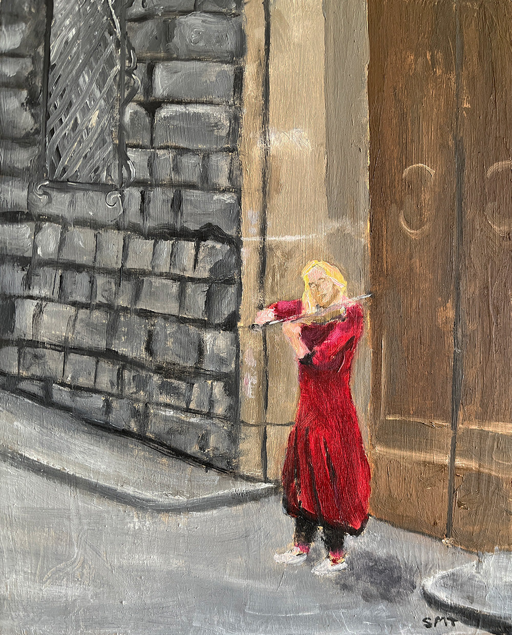 "Violinista" Original Oil Painting 8x10