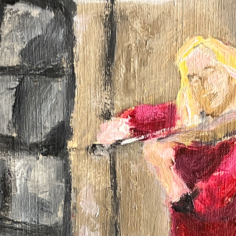 "Violinista" Original Oil Painting 8x10